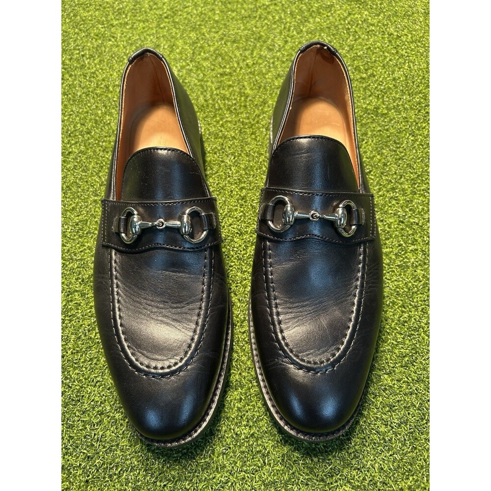 Peter Millar Men’s Black Leather Horsebit Loafers Dress Shoes Size 8.5 Casual